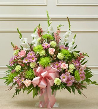 Funeral_Multicolor Pastel Sympathy Floor Basket