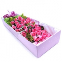 36 Pcs. Pink Roses in a beautiful box