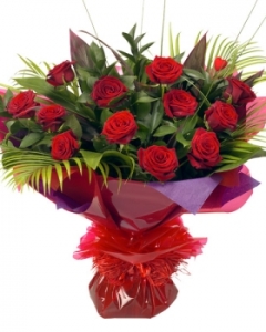 # 12 IMPORTED Red Roses in Bouquet